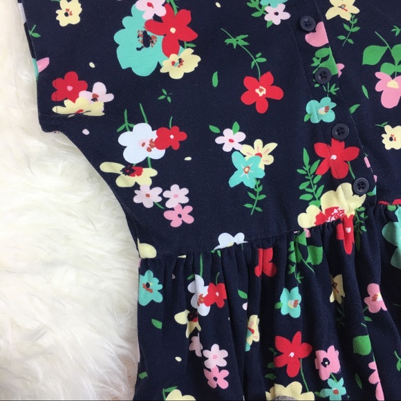 Hanna Andersson navy floral knit dress 150/US 12 - Picture 4 of 6